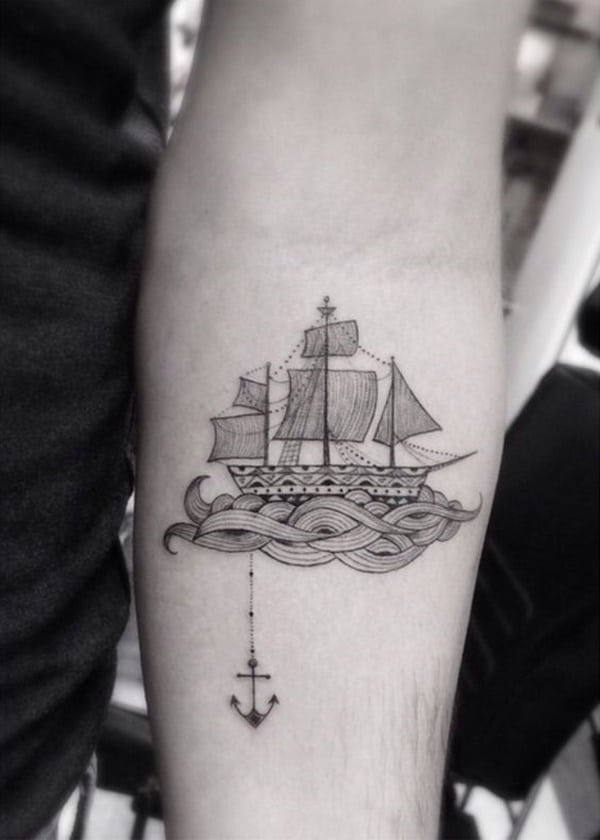tatuaggio ancora nave